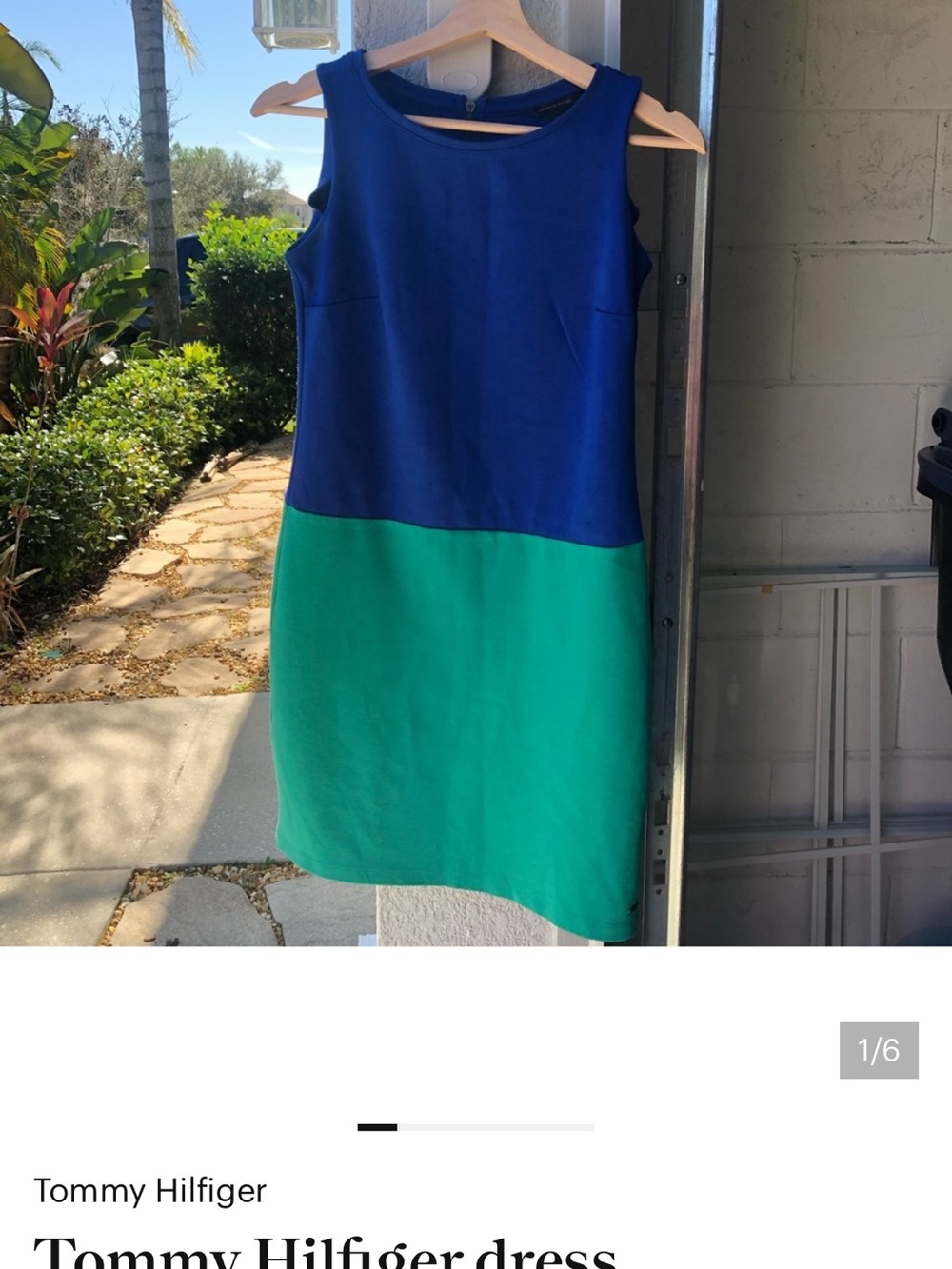Tommy Hilfiger Royal Blue and Teal Colorblock Sheath Dress